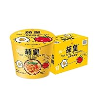 YUYONGTANG 统一 茄皇 番茄面 120g桶面*12桶 方便面 整箱装Unified Eggplant King Tomato Noodles 120g Bucket Noodles*12 Buckets Instant Noodles FCL, 0.0353 Ounce