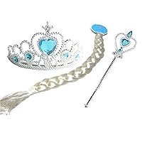 Kaku Fancy Dresses Fairy Tales Character Princes Elsa Costume Accessories -White-Silver, 3-10 Years, for Girls