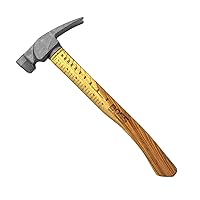 Construction Grade Titanium Hammer with Tough Tennessee Hickory Handle - 14 oz, Framing Square, Rip Claw Design, Smooth Faced - BH14TIHI18S