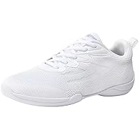 Youth Girls Mesh Breathable Running Sneakers Athletic Training Tennis Shoes White Cheerleading Shoes Dance Shoes