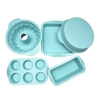 Set Of 5 Silicone Cake Mould Bake Mold Toast Moulds Baking Pan Bakeware Tools For Bread Toast Muffin Mousse Cake Silicone Bread Molds