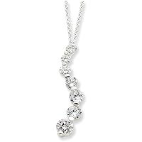 Sterling Silver Cubic Zirconia Journey Necklace
