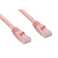 ZNWN35PN-50 50 ' Cat 6 UTP Rated 550 MHz Network Patch Cable with Snagless Molded Boots, Pink