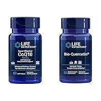 Life Extension Super Ubiquinol CoQ10 60 softgels, Bio-Quercetin 30 Capsules - Heart, Immune & Cellular Energy Support