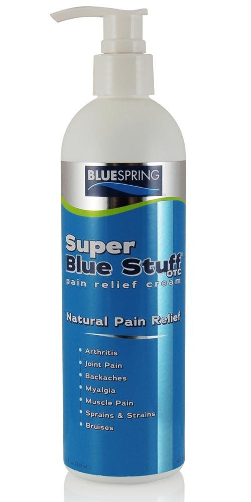 Super Blue Stuff OTC 12-oz. Pump Bottle - Natural, Made in USA, Paraben-Free, Works in As Little As 5 Minutes for Joint/Muscle Pain, Backaches, Spr...