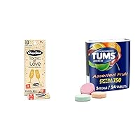 ChapStick Party Favor Lip Balm Gift Pack Toast to Love 10 Sticks 0.15 oz Each + TUMS Extra Strength Assorted Fruit Antacid Chewable Tablets Heartburn Relief 3 Rolls 8ct