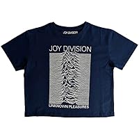 Joy Division Crop Top T Shirt Unknown Pleasures Official Womens Denim