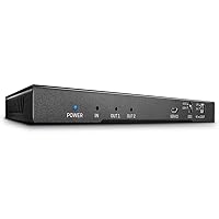 LINDY 38230 HDMI 18G Splitter with Audio & Downscaling, 2 Ports - HDMI Splitter 4K Ultra HD Signal to 2 Displays, 60Hz 4:4:4 8 Bit Resolution and HDR Support for Large Installations