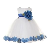 Baby Girls' Delicate White Tulle Petal Flower Girl Dress