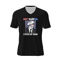 Trump 2024 Don't Blame Me I Voted for Trump T-Shirts Mens Casual Shirt V-Neck Short Sleeve T-Shirts
