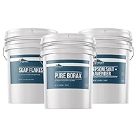 Borax, Lavender Epsom Salt, & Soap Flakes (5 Gallons) Multipurpose Cleaner & Laundry, Resealable Tub