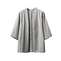 Summer Men's Kimono Traditional Japanese Clothing Male Cardigan Noragi Jacket Yukata Coat
