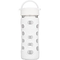 LIFEFACTORY Classic 350 Optic White 129215 Glass Bottle, Approx. Width 2.8 x Depth 3.1 x Height 8.7 inches (7 x 8 x 22 cm), Approx. 13.5 oz (3