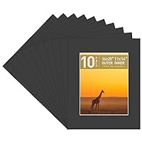 Golden State Art, 4 Ply Thickness 16x20 Photo Mat with 11x14 Opening, Signature Friendly - Great for Weddings, Baby Showers, Birthdays (Set of 10, Classic Black Color)