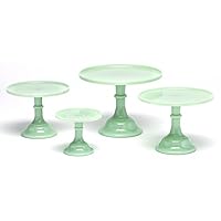 Plain & Simple Bakery Cake Plate Stand Set of Four - Mosser Glass (Jadeite)