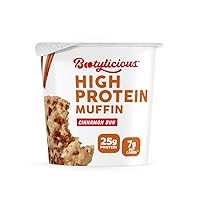 Bootylicious | High-Protein Muffin | 25g Protein, 7g Net Carbs, 1.86-1.76oz Cup, 12-Pack (Cinnamon Bun)