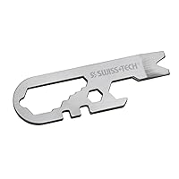 SWISS+TECH ST67129 14-in-1 Micro Wrench Multi-Tool, Stainless Steel Construction, For Keychain, Auto, Camping, Hardware (Single Pack)