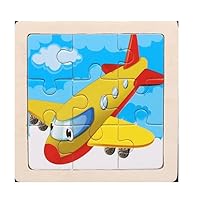 Plane Wooden Puzzle 11X11CM Kids Cartoon Animal Traffic Tangram Wood Puzzle Toys Educational Jigsaw Toys for Children Gifts
