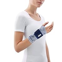 Bauerfeind - ManuTrain - Wrist Support - Relieves Strain and Stabilized During Movement - Right Wrist - Size 4 - Color Titanium