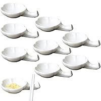 8 PCS Ceramic Plum Blossom Chopsticks Rest Sauce Dish, Chinese Fine Porcelain Chopsticks Spoon Fork Rest Holder Knife Holder