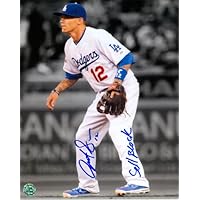 Authentic Justin Sellers Autograph 8x10 Los Angeles Dodgers Defensive Spotlight Photo w/Sell Block Inscription