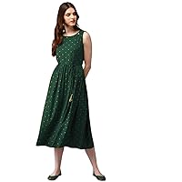 Jessica-Stuff Rayon Blend Stitched Flared/A-line Gown  (Green) (1016)