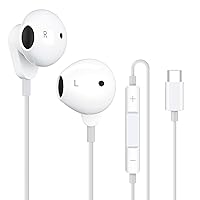 Coolden USB C Wired in-Ear Headphone,Type C Earphones with Microphone & Volume Control, HiFi Stereo Noise Cancelling Earbuds Compatible with Samsung Galaxy S23 Ultra/S22 Ultra/S23+/S22+/S22/S23,White