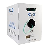 C2G 43402 Cat5e Bulk Cable - Unshielded Ethernet Network Cable with Stranded Conductors, In-Wall CMR-Rated, TAA Compliant, Green (1000 Feet, 304.8 Meters)