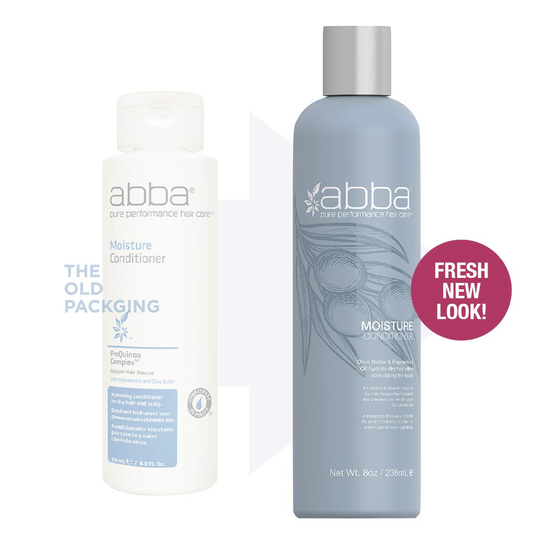 ABBA Moisture Conditioner, Olive Butter & Peppermint Oil Moisturize, Hydrate & Strengthen Dry Hair, Multiple Sizes