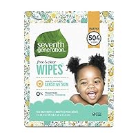 Seventh Generation Baby Wipes, Sensitive Protection with Flip Top Dispenser, White, unscented, 72 Count (Pack of 7) (Packaging May Vary)