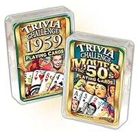 1959 Trivia Playing Cards & 1950's Movie Trivia Birthday Combo
