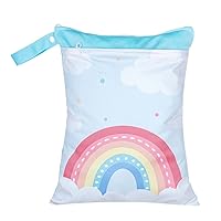 Nappy Wet Dry Bag Baby Cloth Diapers Bags Waterproof Reusable Wet Bag for Swimsuits Wet Clothes Rainbow