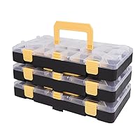 3pcs Hardware Organizer with Removable Plastic Dividers, Screw Organizers and Storage for Small Parts, Nail, Bolts and Nuts