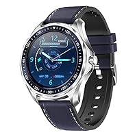 Smart Watch Men's IP68 Waterproof Heart Rate Fitness Tracking Intelligent Clock Suitable for Android iOS SmartWatch Blueta 5.0 S09 Plus,Benrenshangmao (Color : BlueLeather)