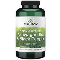 High Absorption Ashwagandha & Black Pepper - Featuring Bioperine 120 Caps