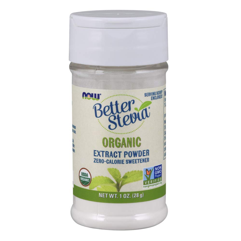NOW Foods BetterStevia Organic Zero-Calorie Extract Powder, Keto Friendly, Suitable for Diabetics, No Erythritol, 1-Ounce
