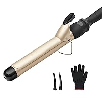 Curling Iron 1 1/4 Inch Hair Curler-Instant Heat Curling Wand Dual Voltage, Ceramic Tourmaline Hot Tools for Long Hair- Temperature LCD Display Pro Artist Produces Long Lasting Hair Styling…