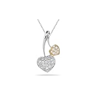 0.30-0.35 Cts SI2 - I1 clarity and I-J color Diamond Two Tone Heart Pendant in 18K Gold