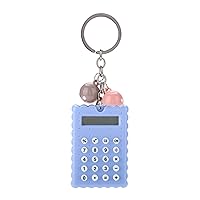 Mini Calculator with Keychain,Portable Cute Cookies Style Key Chain Calculator, Candy Color Pocket Calculator, Candy Color Digits Electronic Calculator for Children (Blue), Calculator Mini Calcul