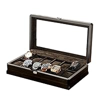 12 Slot wooden Watch Storage Box Organizer New Mechanical Mens Watch Display Holder Cases Black Boxes (Color : A)