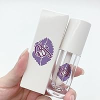 50pcs Custom Label Round Clear 6ml Lipgloss Empty Tubes Lip Gloss Bottles Containers With Logo and Boxes (White)
