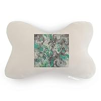 Green Oil Painting Art Still Life Flower Car Trim Neck Decoration Pillow Headrest Cushion Pad