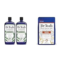Dr Teal's Foaming Bath with Pure Epsom Salt, Cannabis Sativa Hemp Seed Oil, 34 fl oz (Pack of 2) & Pure Epsom Salt Soak, Soothe & Comfort, 3 lbs