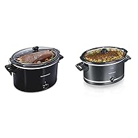Hamilton Beach Slow Cooker, Extra Large 10 Quart, Stay or Go Portable With Lid Lock, Dishwasher Safe & Slow Cooker with 3 Cooking Settings, Dishwasher-Safe Stoneware Crock & Glass
