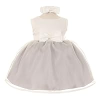 AkiDress Satin and Organza with Bow Accent for Little Girls and Infants