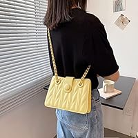 Large Capacity Tott Package New Rhombus Chain Shoulder Messenger Bag Small Square Bag (Color : Yellow, Size : Large)