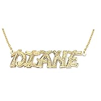 RYLOS Necklaces For Women Gold Necklaces for Women & Men Yellow Gold Plated Silver or Sterling Silver Personalized All Diamond Chinese Lettering Nameplate Necklace Special Order, Made to Order
