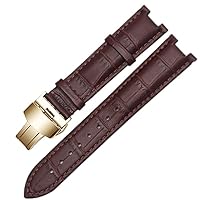 Gnuine Leather watchband for GC Wristband 22 * 13mm 20 * 11mm Notched Strap with Stainless Steel Butterfly Buckle Band (Color : 8mm, Size : 22-13mm)