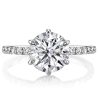 1.35 CT Round Colorless Moissanite Engagement Ring for Women/Her, Wedding Bridal Ring Sets, Eternity Sterling Silver Solid Gold Diamond Solitaire 4-Prong Set for Her
