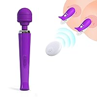 Vibrator Wand, Adult Sex Toys Massager,Vibrating Wand for her Pleasure,G Spot Dildo, Clit Vibrator,Nipple Sex Toy,Nipple Vibrators,Nipple Clitoris Clip,Cordless Remote Control